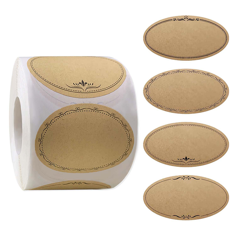 Food Storage Labels - 250 Etiket/Rulo 2.5*1.4 inç Kraft Kağıt