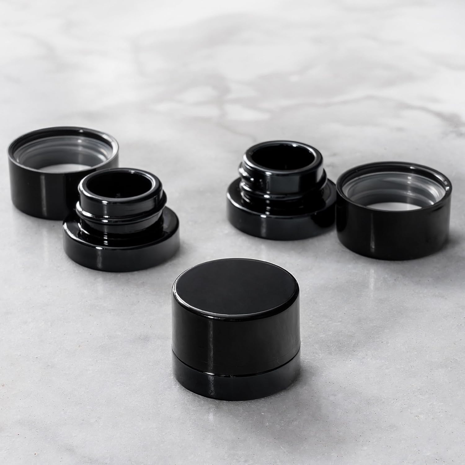 Food Storage Meals - 5 ml Kalın Siyah Cam Kavanozlar,