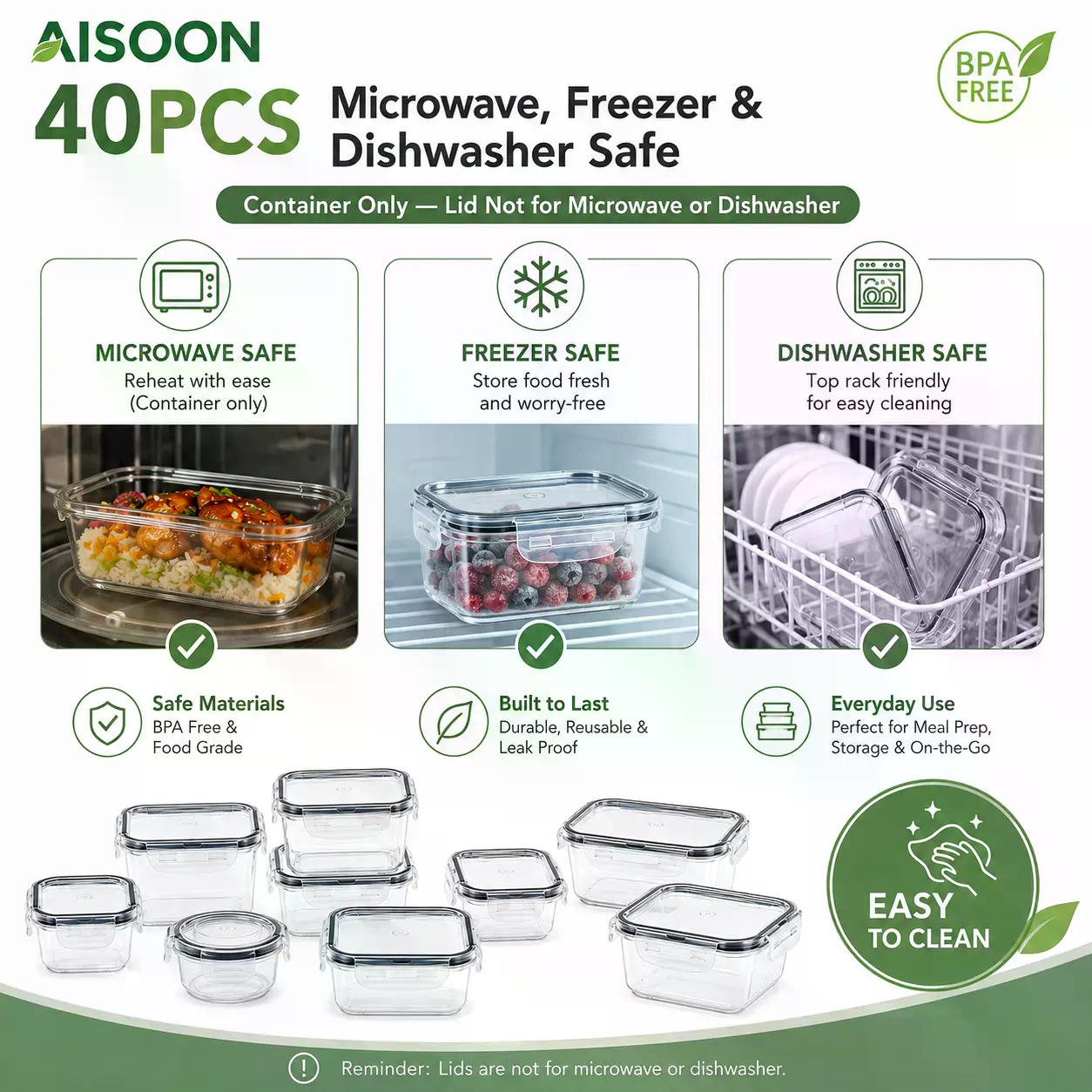40 Parça Ekstra Büyük 85oz Sil - Food Storage Labels incelemesi ve fiyatı